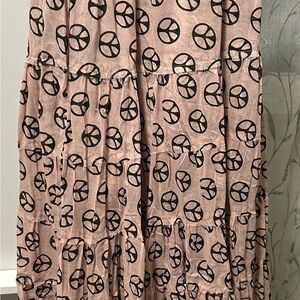 Raj Blush and Black Peace Maxi Skirt